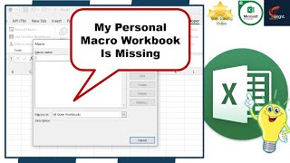 My Personal Macro Workbook Is Missing | How to find my Excel Macros