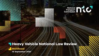 NatRoad Webinar: Get up to speed with the Heavy Vehicle National Law Review with Paul Davies