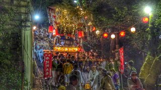 2022.7.30 柏原市 大県 太鼓台 宮出し  階段下り   鐸比古・鐸比売神社 夏祭り　宵宮