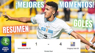 Uruguay 4 vs Venezuela 1 | Sudamericano Sub 20 de Colombia 2023 | Resumen y Goles | Mejores Momentos