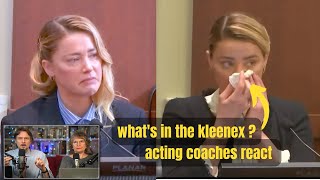 Acting Coaches React to Amber Heard: What Makes Acting inauthentic? and what's in that kleenex?