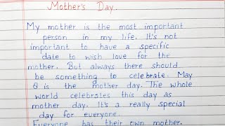 Write a short essay on Mother's Day | Essay Writing | English
