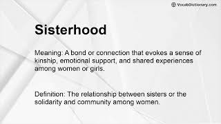 Sisterhood Meaning