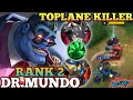 DR.MUNDO TOPLANE TANK KILLER! UNLIMITED HEAL MVP PLAY - TOP 2 GLOBAL DR.MUNDO BY 도토리 - WILD RIFT