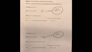 Solving Equations (Cover Up Method)
