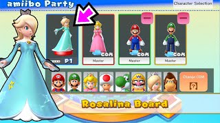 Mario Party 10 - Amiibo Party - Rosalina Board - Master Difficulty Rosalina, Peach, Mario, Luigi