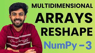 Multidimensional Arrays, Reshape | Ep-3 NumPy | Python for AI DS | code io - Tamil