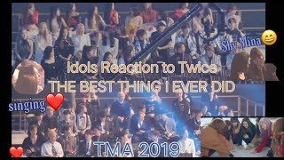 Idols Reaction To Twice The Best Thing I Ever Did Vcr Nuest Ikon Monsta X And The Boyz