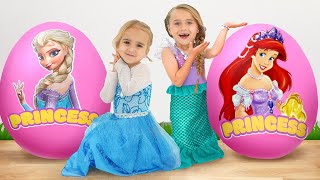 Alice plays with Giant Surprise Egg