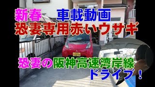 恐妻専用赤いウサギで阪神高速湾岸線（助松ＪＣ～）車載動画１新春2020