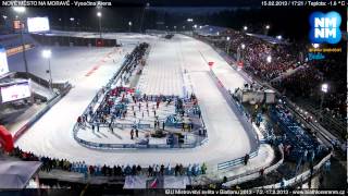 Vysočina Arena webkamera 1  timelapse - štafeta ženy - IBU Mistrovství Světa v Biatlonu 2013