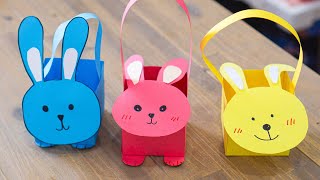 Easter Rabbit Basket | How to make a Paper Easter Basket | Easter Paper Basket Craft