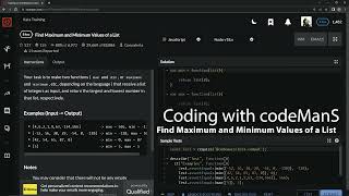 Codewars 8 kyu Find Maximum and Minimum Values of a List Javascript