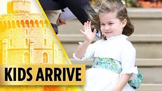 Prince George and Princess Charlotte arrive at Eugenie's Royal Wedding