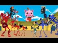 Team Red Siren Head Vs Blue Siren Head With Piggy, Cartoon Cat - Roblox Piggy Animation | GV Studio