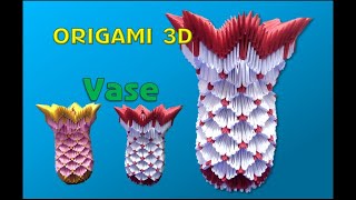 Como hacer un Florero de origami 3d // How to make a 3d origami Vase