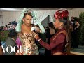 Blake Lively on Her Patinaed NYC-Inspired Dress | Met Gala 2022 With La La Anthony | Vogue