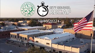 City of Cuero | Cuero City Council Recap October 2022 | Cuero, TX