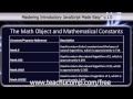 JavaScript Training Tutorial The Math Object and Mathematical Constants