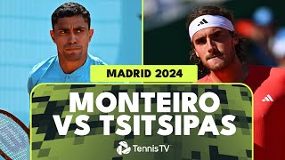 Thiago Monteiro vs Stefanos Tsitsipas Entertaining Match Highlights | Madrid 2024