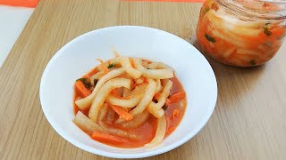 Radish kimchi | মুলা দিয়ে কিমচি রেসিপি |  Korean Radish Kimchi recipe | Kkakdugi | Probiotic Food