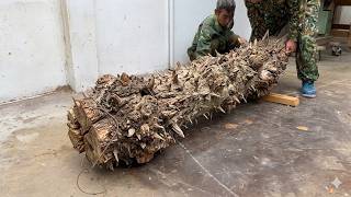 Unbelievably Advanced Carpenter Skills Transform A Rough, Ugly Tree Trunk Into A Masterpiece