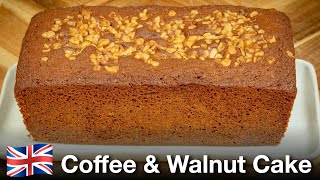 e54 Coffee \u0026 Walnut Cake. Best coffee flavored sponge cake. Classic British teahouse coffee cake.