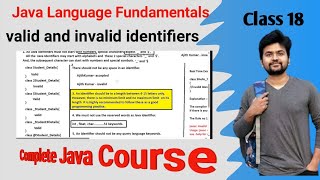 Java Fundamentals 3- java identifiers- valid and invalid identifiers