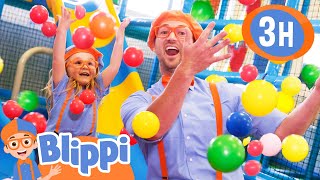 Blippi and Layla Jump in a Ball Pit! 3 Hours of Indoor Playground Stories for Kids