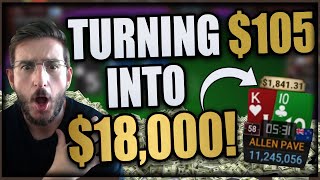 TURNING $105 INTO $18,000?? MASSIVE SUNDAY POKER SESSION!