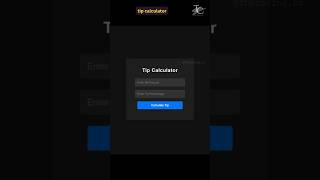 Tip Calculator using HTML, CSS and JavaScript | #javascript tutorial in 1 minutes #coding #css