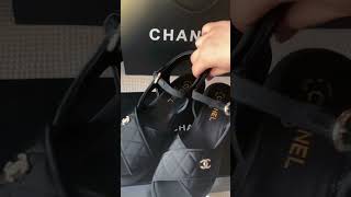 Unboxing Chanel black shoes Pre owned Chanel suede, open shoes featuring Luigi style