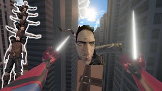 スパイダーマンMODでヒーローとなって街の人間で遊ぶVRゲーム【ブレードアンドソーサリー】