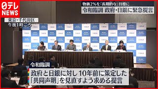 【令和臨調】政府・日銀に金融政策について新たな「共同声明」求める提言