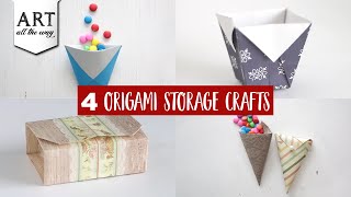 4 Origami storage crafts | Paper Craft Ideas | DIY Storage Crafts