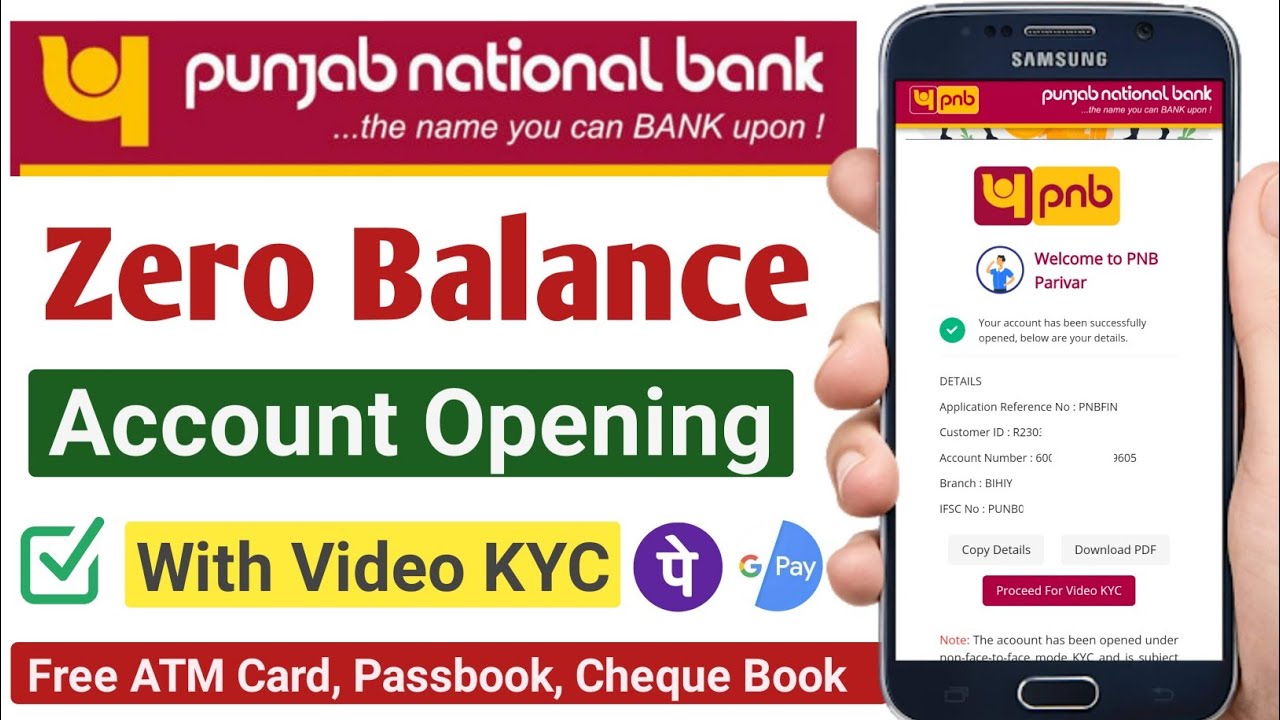 Punjab National Bank Online Account Opening With Video KYC | Pnb Zero ...