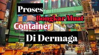 WOOW..... Begitu Cepat Nya Proses Bongkar Muat Petikemas/Container Di Dermaga Terminal Teluk Lamong