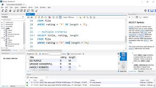 Introduction to Queries with MySQL Workbench & Sakila Sample Database