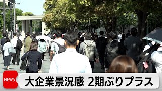 大企業の景況感 2期ぶりプラス