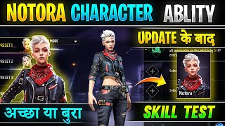 Free fire Notora character ability | Notora character test | Notora character skill after update