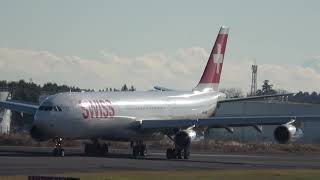 【４K】間もなく退役か？A340 絶滅寸前 SWISS Rwy34R 成田空港 nrthhh