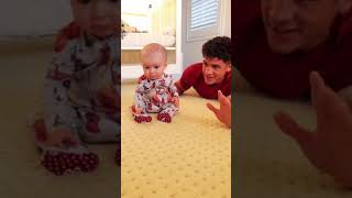 Our puppy made him fall at the end!!! #shorts