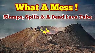 What A Mess! Slumps, Surges & A Dead Lava Tube, Iceland KayOne Volcano Eruption Update,Litli-Hrútur