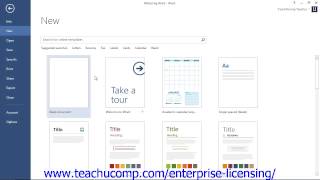 Microsoft Office Word 2013 Tutorial Using Templates 8.1 Employee Group Training