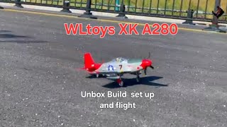 XK A280 P51D Mustang unbox build set up and flight