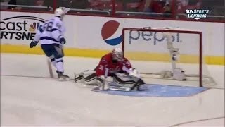 Nikita Kucherov puts the moves on Grubauer