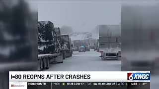 Around 20 taken to hospital in I-80 crashes, officials say
