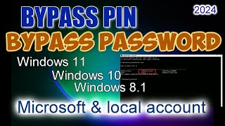 🎉Reset forgotten Windows PIN,Password & Microsoft account using Command Prompt/Without programs/2024