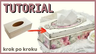 Decoupage shabby chic handkerchief - DIY tutorial - No. 746