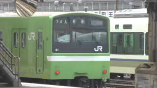 【関西本線】201系ND607編成　普通JR難波行き　王寺駅側線発車